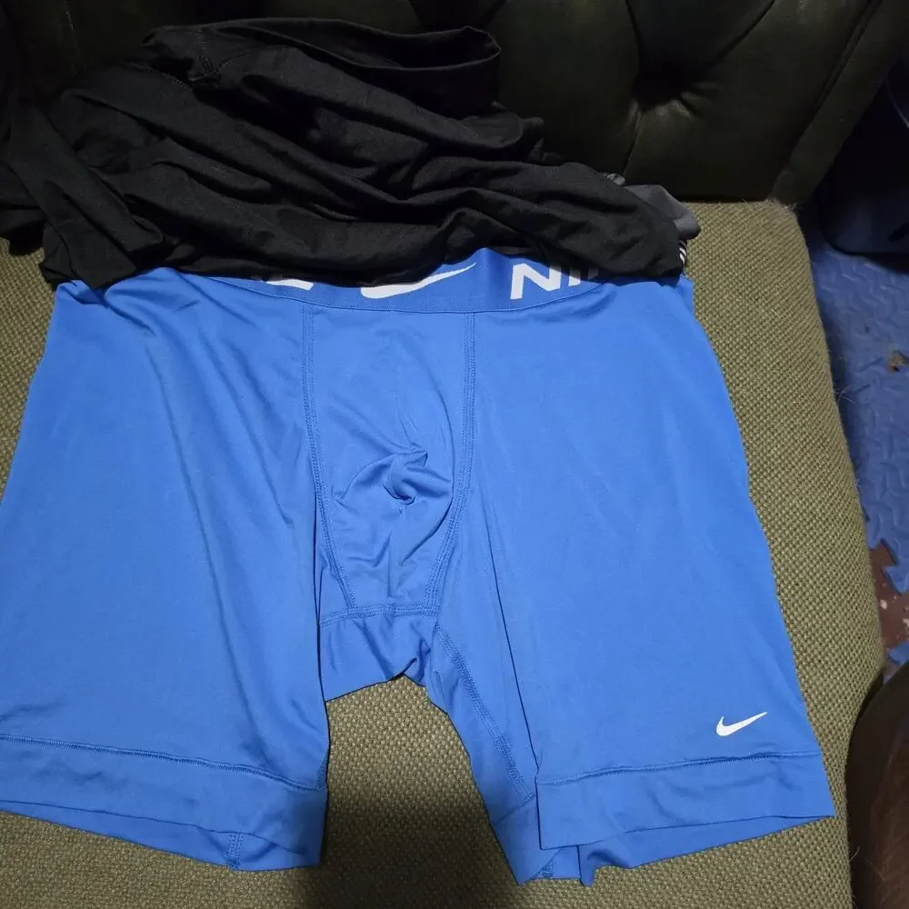Nike Men's DriFit Boxer Briefs 3 pack Blue Black Gray Size Large